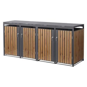 ML-DESIGN SADA na popelnice 4 ks, antracitová s dřevěným vzhledem obraz
