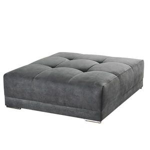 luma-home ČALOUNĚNÁ STOLIČKA XXL s pružinovým jádrem, šířka 120 cm, hloubka 120 cm, výška 39 cm (hodí se k pohovce BIG-SOFA), mikrovlákno, šedá / 1513 obraz
