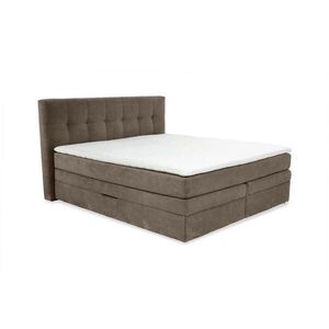 luma-home POSTEL s boxspringem 180 × 200 cm, 7zónová matrace s kapesními pružinami typu „tonneau“ H3, topper, manšestr hnědá taupe / 20040 obraz