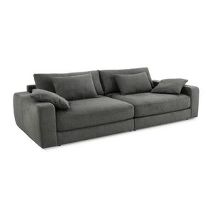 luma-home BIG-SOFA s pružinovým jádrem, Š290/H135/V90 cm, extra hluboká, ležecká plocha 122×240 cm, plochá tkanina tmavě šedá / 15248 obraz