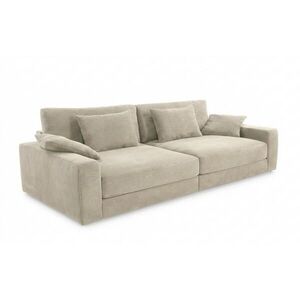 luma-home BIG-SOFA s pružinovým jádrem, Š290/H135/V90 cm, extra hluboká, ležecká plocha 122x240 cm, kord béžovo-šedý / 15251 obraz