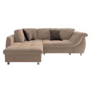 luma-home ROHOVÁ POHOVKA s funkcí rozkládání, úložným prostorem, pružinovým jádrem, otomanem vlevo, 250 × 190 × 84 cm (Š×H×V), mikrovlákno světle hněd obraz