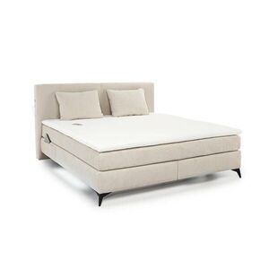 luma-home POSTEL s boxspringem 180 × 200 cm, 7zónová matrace s kapesními pružinami typu „tonneau“ H3, topper, béžová ženilka / 20017 obraz