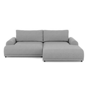 luma-home ROHOVÁ POHOVKA s funkcí rozkládání, úložný prostor, extra široký otoman vpravo, Š240/H145/V81 cm, potah s bouclé vzorem šedý / 21029 obraz
