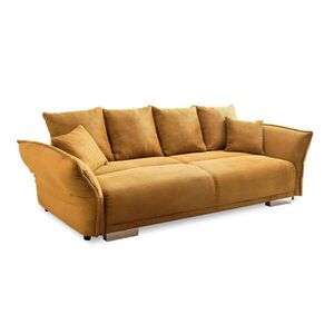 luma-home BIG-SOFA s funkcí rozkládání, úložný prostor pod sedákem, pružinová výplň, 242 × 131 × 90 cm (Š×H×V), kordová látka v barvě zlaté okrové žlu obraz