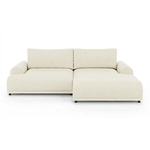 luma-home ROHOVÁ POHOVKA s funkcí rozkládání, extra širokým otomanem vpravo, Š240/H145/V81 cm, potah s bouclé vzorem v odstínu béžová-krémová / 21027 obraz