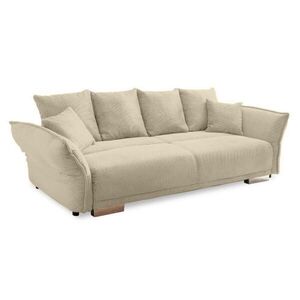 luma-home BIG-SOFA s rozkládací funkcí, úložným prostorem, pružinovým jádrem, 242 × 131 × 90 cm (Š×H×V), kordová látka v béžovo-šedé barvě / 17215 obraz