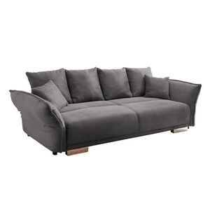 luma-home BIG-SOFA s rozkládací funkcí, úložným prostorem, pružinovým jádrem, nastavitelnými područkami, 242 × 131 × 90 cm (Š×H×V), manšestr tmavě šed obraz