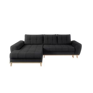 luma-home ROHOVÁ POHOVKA ve skandinávském stylu, rozkládací, 268 × 175 × 86 cm (Š×H×V), otoman vlevo, bouclé-chenille látka v antracitové barvě / 2101 obraz