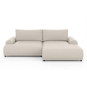 luma-home ROHOVÁ POHOVKA s funkcí rozkládání, úložný prostor, extra široký otoman vpravo, Š240/H145/V81 cm, strukturovaná látka béžová / 21031 obraz