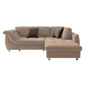luma-home ROHOVÁ POHOVKA s funkcí rozkládání, vlnovým pružením, otomanem vpravo, 250 × 190 × 84 cm (Š×H×V), mikrovlákno světle hnědé / 17011 obraz