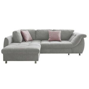 luma-home ROHOVÁ POHOVKA s funkcí rozkládání, vlnovým pružinovým jádrem, otomanem vlevo, 250 × 190 × 84 cm (Š×H×V), mikrovlákno šedé / 17004 obraz