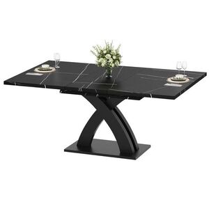 OKWISH JÍDELNÍ stůl 120(160)/80/76 cm černý z MDF a kovu rozkládací obraz
