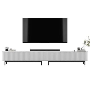 Meble Lindner TV stolek Aurora, sada 2 kusů s kovovým rámem, matná bílá, 280 cm obraz
