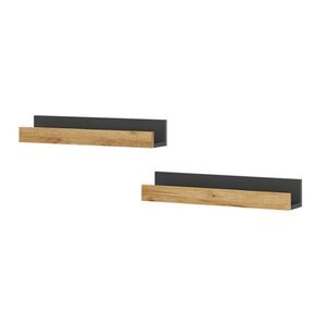 Vicco NÁSTĚNNÁ POLICE Tomy Antracit/zlatý dub 60 x 10 cm Sada 2 kusů obraz
