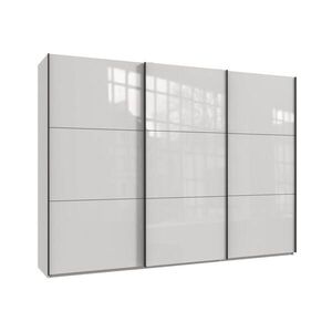luma-home SKŘÍŇ S POSUVNÝMI DVEŘMI, 3dveřová, šířka 300 cm / výška 216 cm / hloubka 65 cm, bílá s prosklenými dvířky, včetně kompletního vybavení / 22 obraz