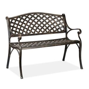 Relaxdays LAVICE Černo bronzová zahradní 2místná hliník 102 cm obraz