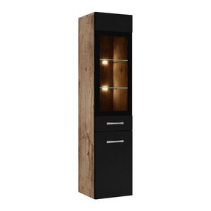 Badplaats KOUPELNOVÁ SKŘÍŇKA Rio se 2 dveřmi kaštanový dub / černá - 30 x 30 x 130 cm obraz