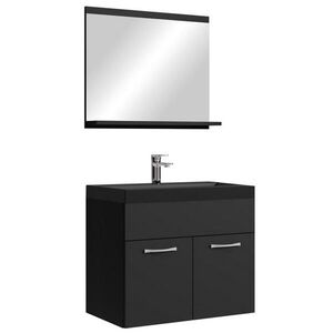 Badplaats KOUPELNOVÁ SESTAVA Montreal 3 díly matná černá - černé umyvadlo - 60 x 35 x 51 cm obraz