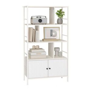 Relaxdays KNIHOVNA Bílá se spodní skříňkou 154, 5 cm obraz