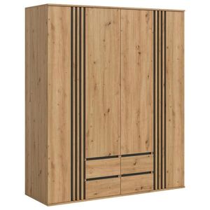 Livetastic ŠATNÍ SKŘÍŇ S OTOČNÝMI DVEŘMI, antracitová, dub artisan, 160/192/56 cm obraz