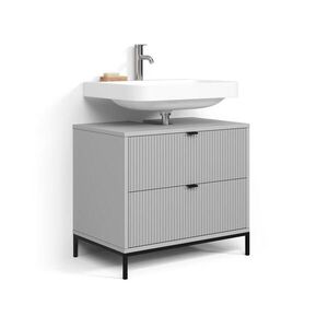 Livinity® DOLNÍ SKŘÍŇKA POD DŘEZ Aterno Šedá 70 x 63 cm Se 2 výsuvnými zásuvkami obraz