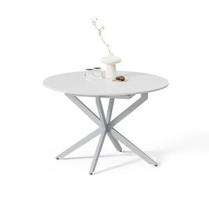 Livinity® JÍDELNÍ STŮL Firenze, Bílá/Šedá, 120 x 120 cm Rozšiřitelný obraz
