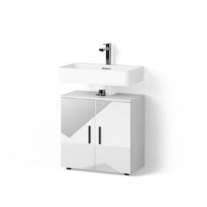 Livinity® ZÁKLADNÍ SKŘÍŇKA POD UMYVADLO Ronco Bílý vysoký lesk s vložkami 60 x 59 cm obraz