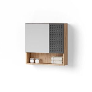 Livinity® KOUPELNOVÁ SKŘÍŇKA SE ZRCADLEM Ronco Antracit se strukturou včelí plástve 54 x 55 cm obraz