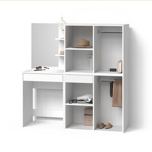 Livinity® TOALETNÍ STOLEK Nola Bílá 140 cm se skříňkami obraz