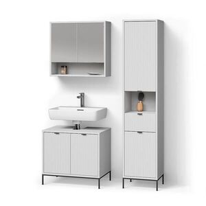 Livinity® KOUPELNOVÝ NÁBYTEK ATERNO, Bílá, 3dílná obraz