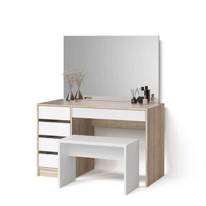 Livinity® TOALETNÍ STOLEK Imola Bílá/Sonoma 120 cm s lavičkou obraz
