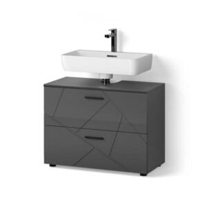 Livinity® ZÁKLADNÍ SKŘÍŇKA POD UMYVADLO Ronco Antracitový vysoký lesk 80 x 58.6 cm obraz