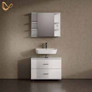 Livinity® KOUPELNOVÝ NÁBYTEK Eisak, Bílá vysoký lesk, 2dílná obraz