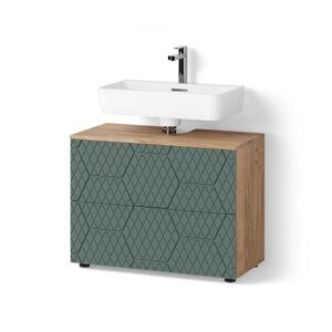 Livinity® TOALETNÍ STOLEK Ronco Zelená 80 x 58.6 cm se 2 zásuvkami obraz