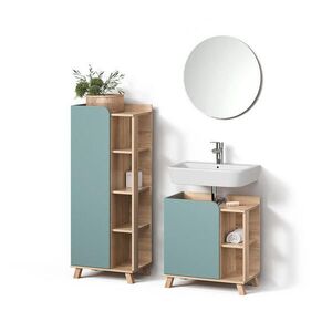 Livinity® KOUPELNOVÝ NÁBYTEK Marano, Modrošedá, 3dílná obraz