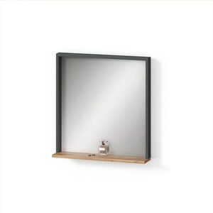 Livinity® NÁSTĚNNÉ ZRCADLO Ortello Antracit/zlatý dub 57 x 60 cm se zrcadlem obraz