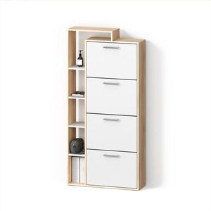 Livinity® BOTNÍK Ortello Bílá/Sonoma 80 x 166.1 cm se 4 přihrádkami obraz