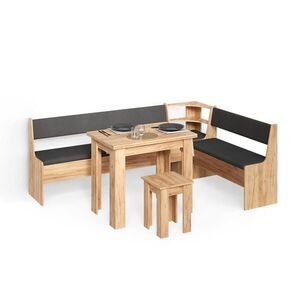 Livinity® ROHOVÁ LAVICE Tiberio Zlatý mocný dub 210 x 150 cm se stolkem obraz