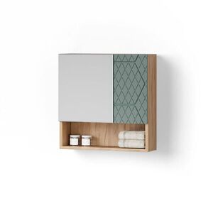 Livinity® KOUPELNOVÁ ZRCADLOVÁ SKŘÍŇKA Ronco Zelený/zlatý dub 54 x 55 cm obraz