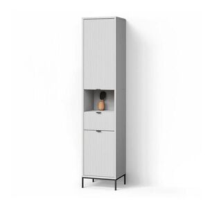 Livinity® KOUPELNOVÁ SKŘÍŇKA ATERNO Bílá 40 x 190 cm s dvířky a zásuvkou obraz