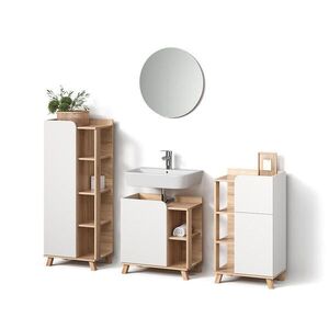 Livinity® KOUPELNOVÝ NÁBYTEK Marano, Sonoma/Bílá, 4dílná obraz