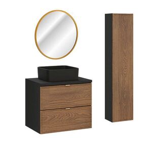 Petits-meubles KOUPELNOVÝ NÁBYTEK 60.2cm Elena 2er-Set Dřevo a černá obraz