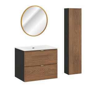 Petits-meubles KOUPELNOVÝ NÁBYTEK 60cm Elena 2er-Set Dřevo a černá obraz