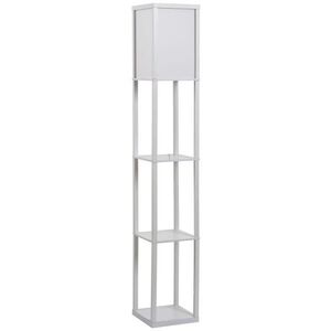 HOMCOM STOJACÍ LAMPY Osvětlení se 3 policemi E27 do 40 W E1-MDF bílá obraz