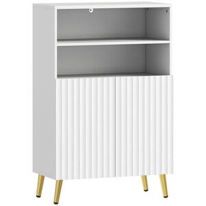 HOMCOM KOUPELNOVÁ skříňka MDF kov bílá obraz
