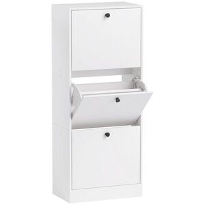 HOMCOM SKŘÍŇ NA BOTY se 3 dvířky, 47 x 28 x 115 cm, bílá obraz