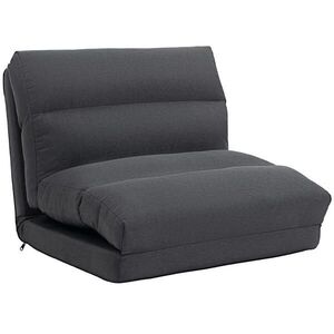 HOMCOM PODLAHOVÁ židle polyester kov tmavě šedá obraz