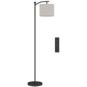 HOMCOM LED stojací lampa s plynulým stmíváním a látkovým stínidlem obraz