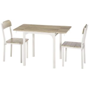 HOMCOM JÍDELNÍ SADA, MDF, ocel, přírodní + bílá obraz